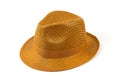 Brown men`s hat on a white isolated background Royalty Free Stock Photo